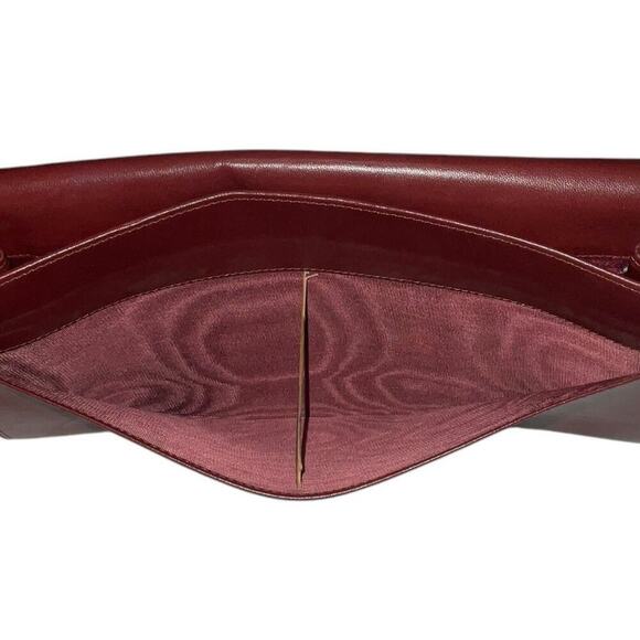 Cartier Vintage Bordeaux Red Leather Clutch Bag W/ Card & Dust bag - Picture 9 of 13